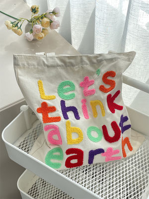 Logo personalizzato Accepted Struss Pattern Cotton Tote Bags per lo shopping eco-friendly