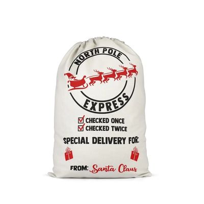 Sacchetti bianchi di Babbo Natale per la decorazione dei regali di dimensioni medie 30-50 cm accettabili OEM/ODM