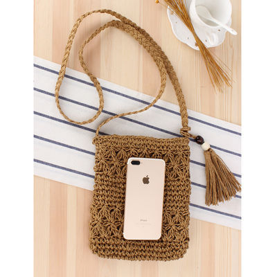 Logo personalizzato accettato Sacchetti di paglia da crossbody da donna sacchetti di paglia per la spiaggia estiva