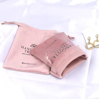 Medio 30-50 cm Sacchetto di polvere di velluto rosa per la confezione cosmetica per regali a corda