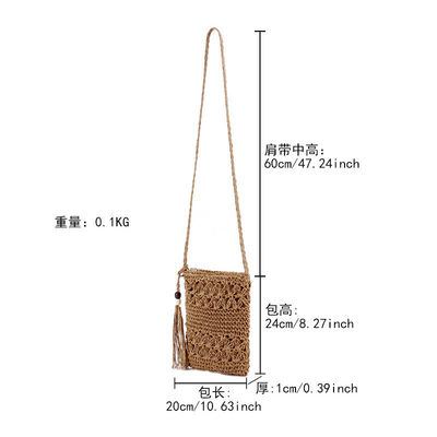 Logo personalizzato accettato Sacchetti di paglia da crossbody da donna sacchetti di paglia per la spiaggia estiva