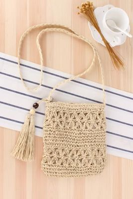 Logo personalizzato accettato Sacchetti di paglia da crossbody da donna sacchetti di paglia per la spiaggia estiva
