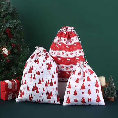 Lettera Modello Tipo Grosso sacchetto a corda di trazione Sacchetto di cotone di Natale Sacchetto regalo di Babbo Natale