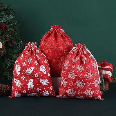 Lettera Modello Tipo Grosso sacchetto a corda di trazione Sacchetto di cotone di Natale Sacchetto regalo di Babbo Natale