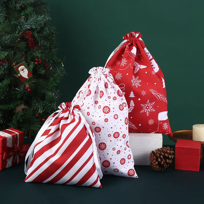 Lettera Modello Tipo Grosso sacchetto a corda di trazione Sacchetto di cotone di Natale Sacchetto regalo di Babbo Natale