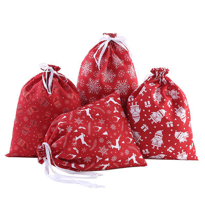 Lettera Modello Tipo Grosso sacchetto a corda di trazione Sacchetto di cotone di Natale Sacchetto regalo di Babbo Natale