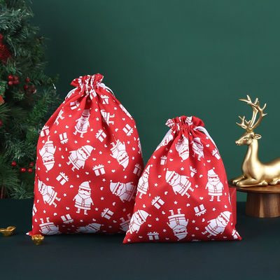Lettera Modello Tipo Grosso sacchetto a corda di trazione Sacchetto di cotone di Natale Sacchetto regalo di Babbo Natale