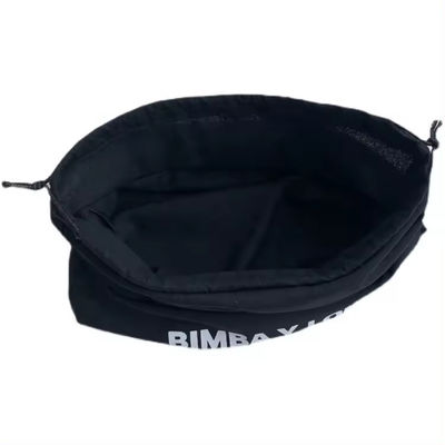 Medio nero musselino Calico tela di cotone sacchetto a corda con logo personalizzato