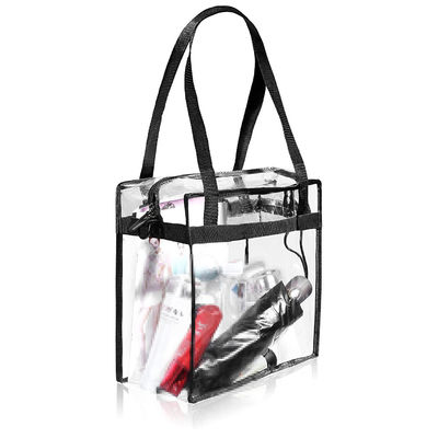 Nessuna decorazione Sacchetto trasparente in PVC con chiusura a cerniera e cintura regolabile