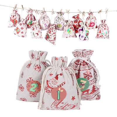 Sacchetti regalo di Natale Sacchetti di iuta a colori personalizzati per regali e feste