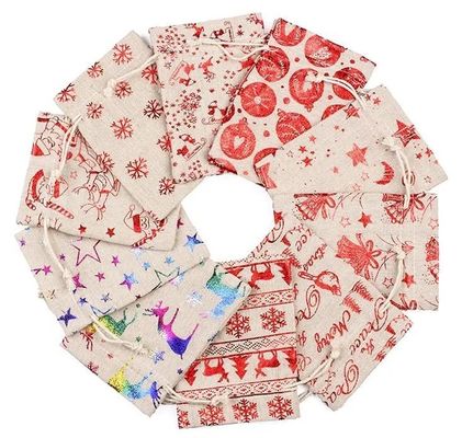 Sacchetti regalo di Natale Sacchetti di iuta a colori personalizzati per regali e feste