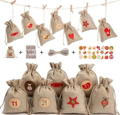 Sacchetti regalo di Natale Sacchetti di iuta a colori personalizzati per regali e feste