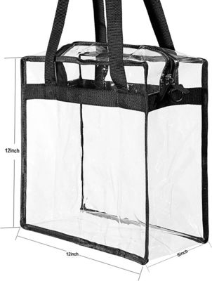 Compagno di spesa per donne Sacchetto trasparente in PVC con chiusura a cerniera e cintura regolabile