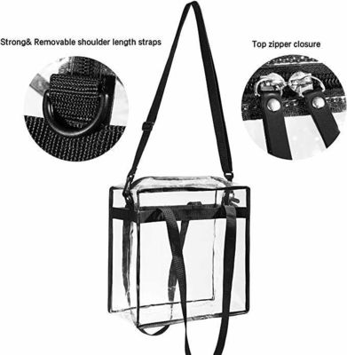 Compagno di spesa per donne Sacchetto trasparente in PVC con chiusura a cerniera e cintura regolabile