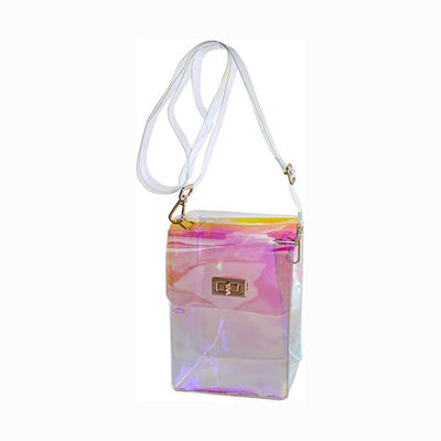 Borsa da mano trasparente da donna estiva 2024 Borsa a catena quadrata gelatina per la vendita casuale