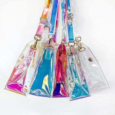 Borsa da mano trasparente da donna estiva 2024 Borsa a catena quadrata gelatina per la vendita casuale