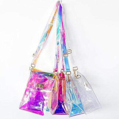 Borsa da mano trasparente da donna estiva 2024 Borsa a catena quadrata gelatina per la vendita casuale