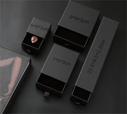 Gioielli orecchino collana Logo nero stampa organizzatore cassetto in carta kraft per borsa