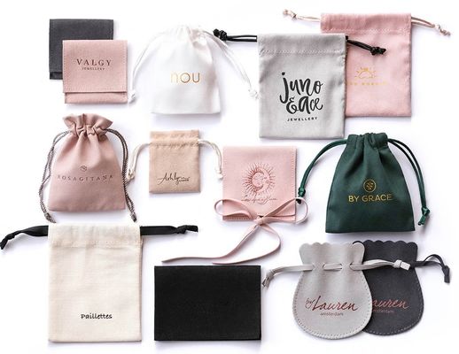 Gioielleria confezionamento display tipo sacchetti con colore personalizzato e personalizzazione del logo