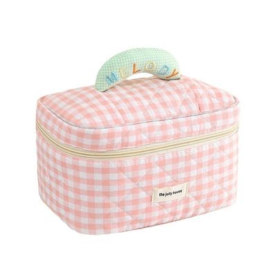 Logo personalizzato Macaron colorato di cotone con sacchetto di trucco per viaggi e stoccaggio portatili