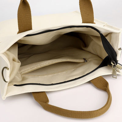 Manico in PU Eco-friendly Acquaproof Laminato Canvas Tote Sacchetto da shopping con logo personalizzato