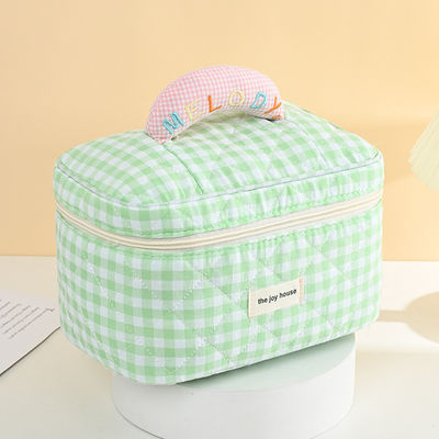 Logo personalizzato Macaron colorato di cotone con sacchetto di trucco per viaggi e stoccaggio portatili