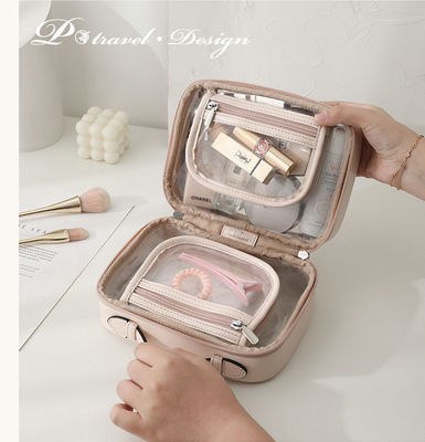 Senior Sense Double Cosmetic Large Capacity Waterproof Makeup Bag OEM/ODM Accettabile