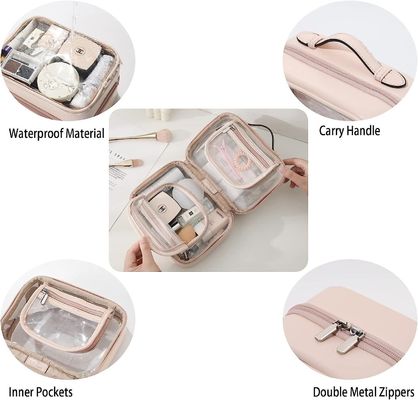 Senior Sense Double Cosmetic Large Capacity Waterproof Makeup Bag OEM/ODM Accettabile