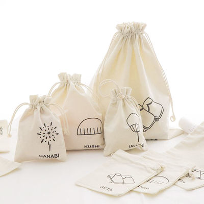 La vita quotidiana Stampa personalizzata Borse a corda di cotone Borsa di polvere di tela con logo personalizzato