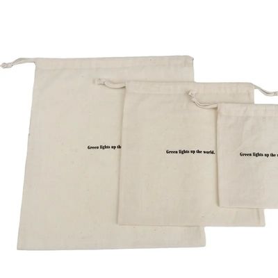 Logo a colori personalizzati stampato Portatile tela di cotone doppia corda borsa da polvere riutilizzabile