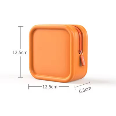Daily Life Custom Logo Sacchetto di trucco in silicone quadrato con design e materiale impermeabile