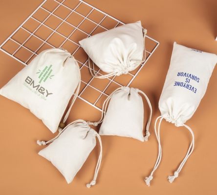 Borsa a corda di cotone personalizzata con disegno di animazione e logo personalizzato