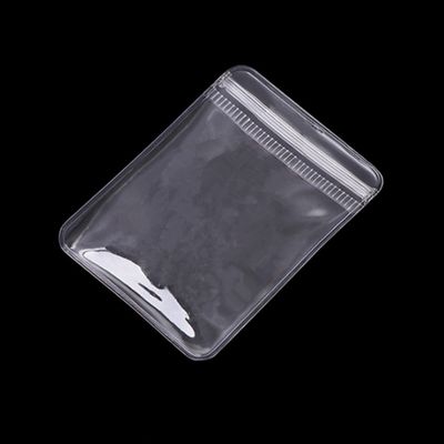 Borsa di imballaggio per gioielli con cerniera zip personalizzata PVC trasparente mini borsa con cerniera con logo riutilizzabile