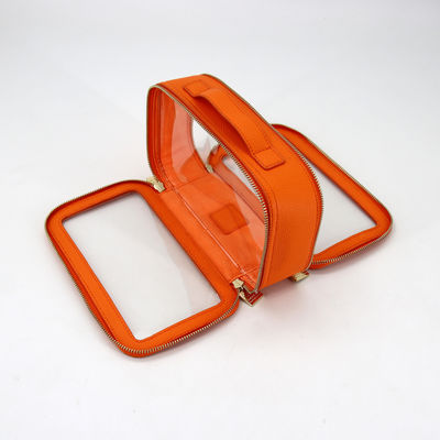 Piccolo sacchetto igienico in pelle in PU impermeabile da viaggio con customisato colorato PVC make-up case