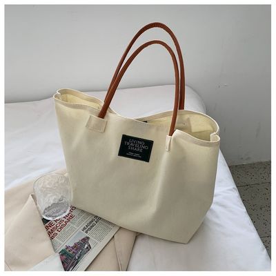 Ultima moda Logo personalizzato Canvas Tasca di grande capacità Student Single Shoulder Bag