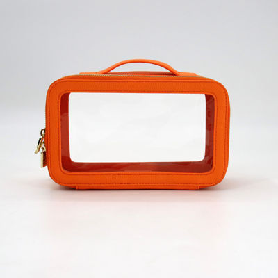Piccolo sacchetto igienico in pelle in PU impermeabile da viaggio con customisato colorato PVC make-up case