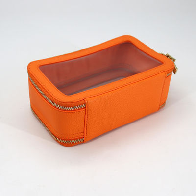 Piccolo sacchetto igienico in pelle in PU impermeabile da viaggio con customisato colorato PVC make-up case