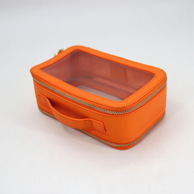 Piccolo sacchetto igienico in pelle in PU impermeabile da viaggio con customisato colorato PVC make-up case