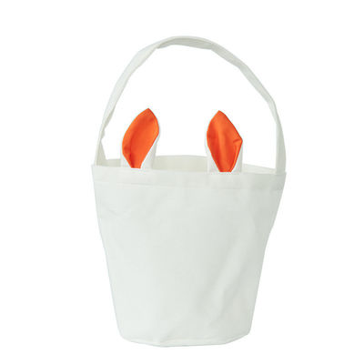 Custom Logo Linen Round Bottom Portable Rabbit Ear Easter Basket Bag con e lo stile più recente