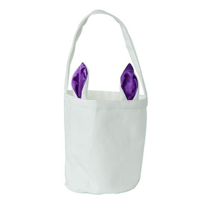 Custom Logo Linen Round Bottom Portable Rabbit Ear Easter Basket Bag con e lo stile più recente