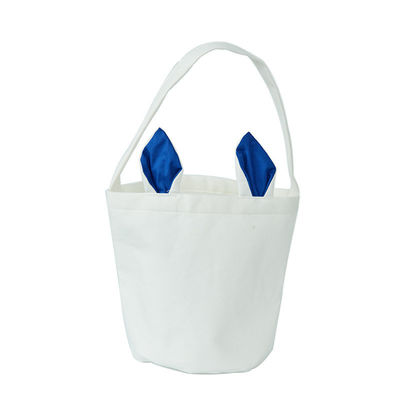Custom Logo Linen Round Bottom Portable Rabbit Ear Easter Basket Bag con e lo stile più recente
