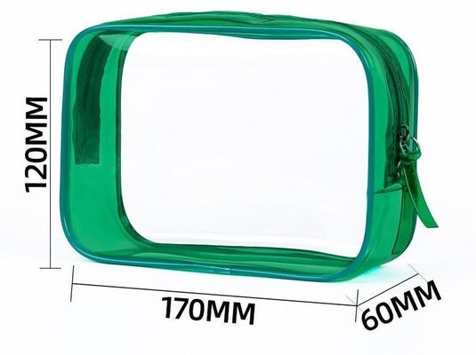 Logo personalizzato Sacchetto per trucco in PVC trasparente Piccolo sacchetto igienico per donne doppia cerniera