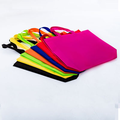 Borsa da shopping colorata non tessuta con stampa del logo personalizzata e rivestimento in poliestere