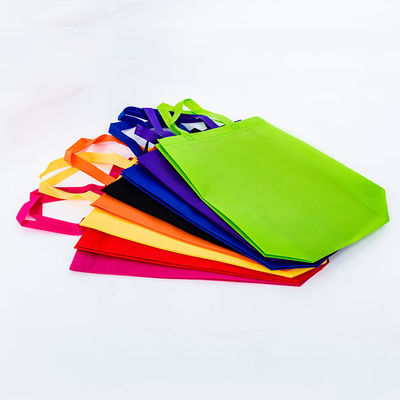 Borsa da shopping colorata non tessuta con stampa del logo personalizzata e rivestimento in poliestere