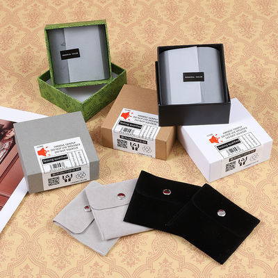 Stampa Logo Gioielli Pacchetto Microfibra Buttone Snap Sacchetti con Insert Pad/Card