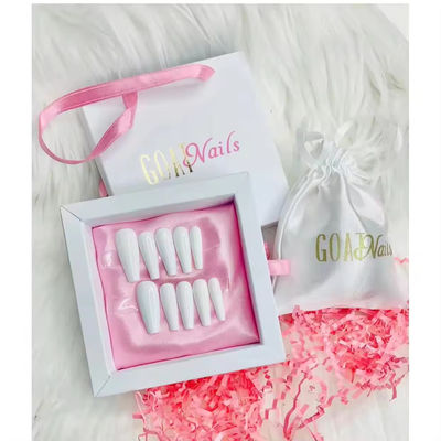 Logo personalizzato Gioielli Sacchetti di velluto rosa in cartone a diapositiva Scatola regalo confezionamento per unghie