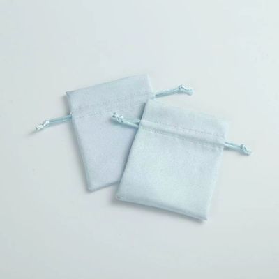 Acceptabile OEM/ODM Custom Light Blue Velvet Drawstring Bag per l'organizzazione di gioielli