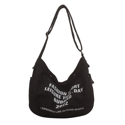 Materiale di rivestimento in poliestere grande capacità una spalla crossbody sacchetto di tela per donne