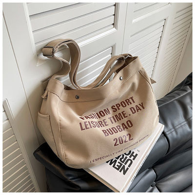 Materiale di rivestimento in poliestere grande capacità una spalla crossbody sacchetto di tela per donne