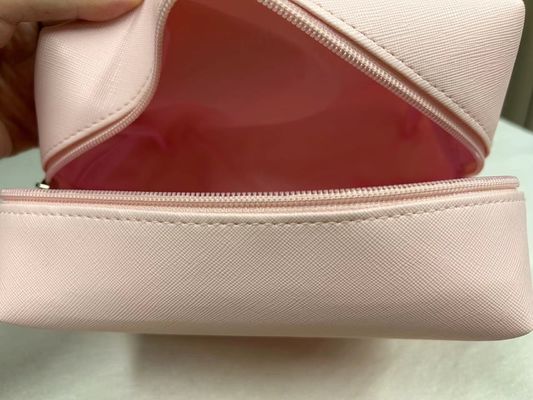 Stampa Pattern PU impermeabile Ziplock Cosmetic Bag Makeup Bag in colore rosa di caramelle personalizzato